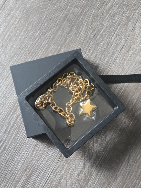 None Jewelry - Gold Star Charm Link Necklace- Women Jewelry